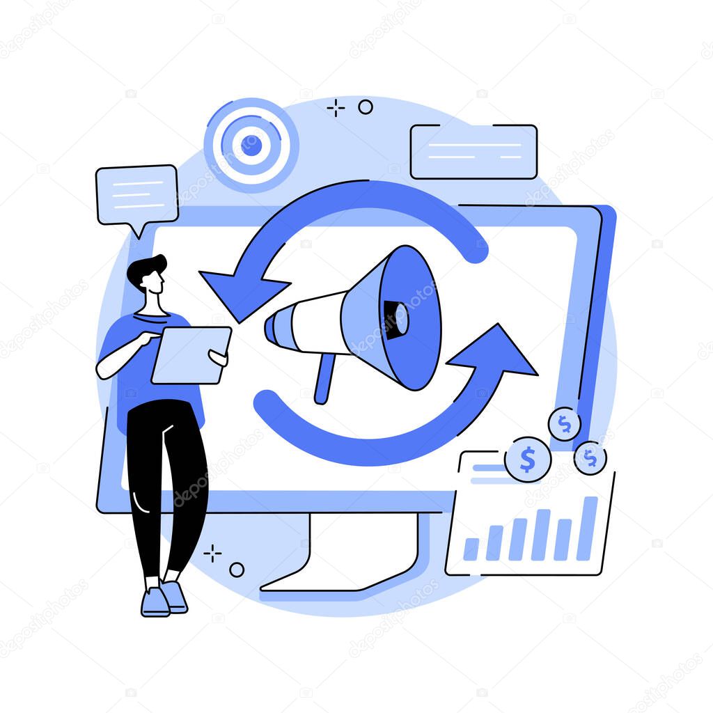 Remarketing abstract concept vector illustration. Digital marketing tool, behavioral retargeting, remarketing strategy, visitors generation methodology, targeted advertising abstract metaphor.