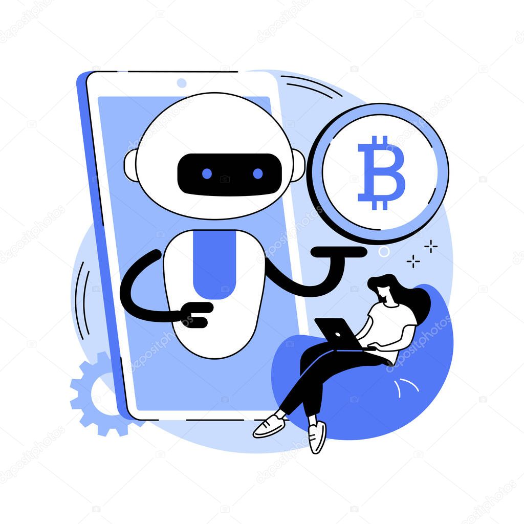 Crypto trading bot abstract concept vector illustration ...