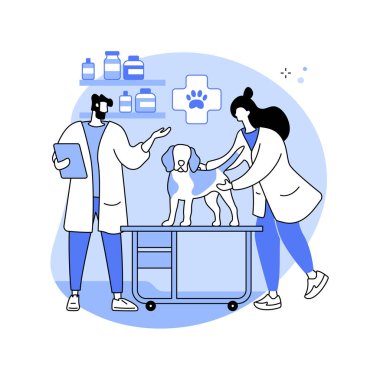 Veteriner kliniği soyut konsept vektör çizimi.