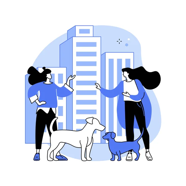 Haustier in der Großstadt abstraktes Konzept Vektor Illustration. — Stockvektor