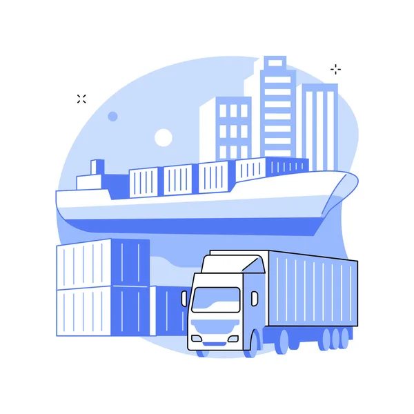 Abstracte concept vector illustratie van het vervoer over land. — Stockvector