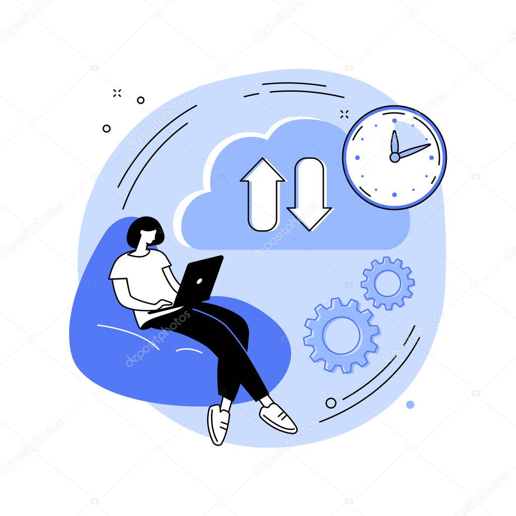 Automatic backup abstract concept vector illustration.