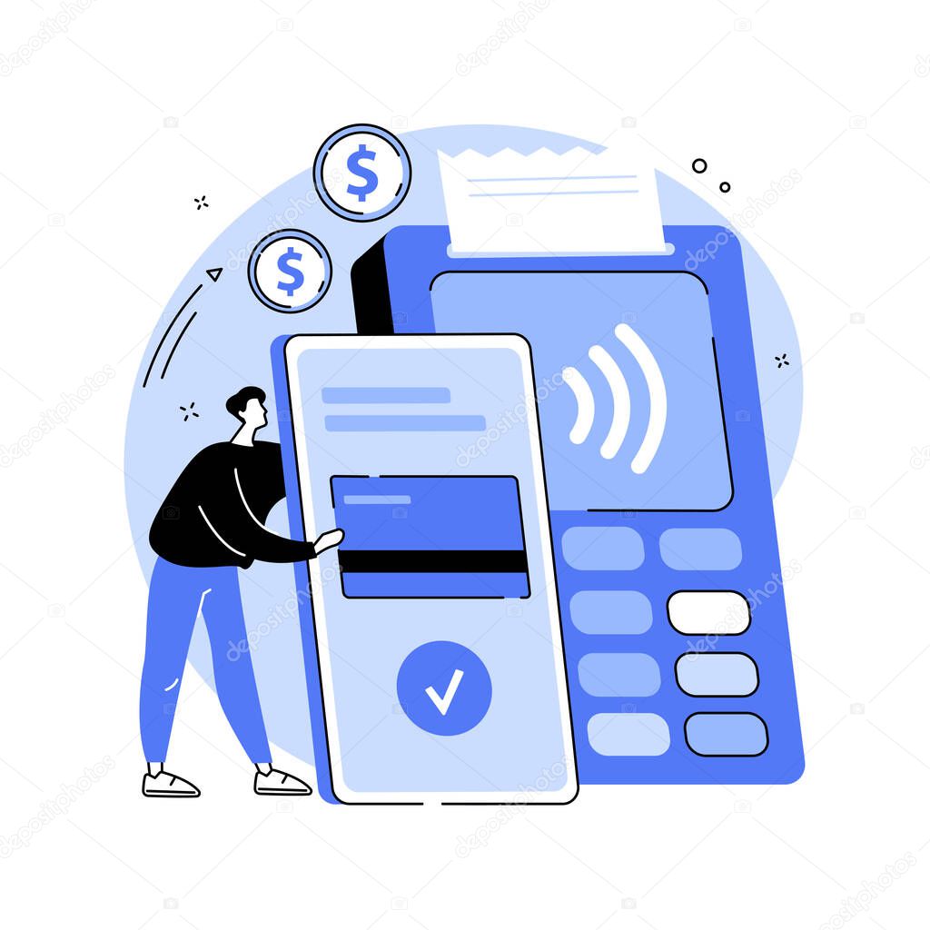 Contactless payment abstract concept vector illustration.