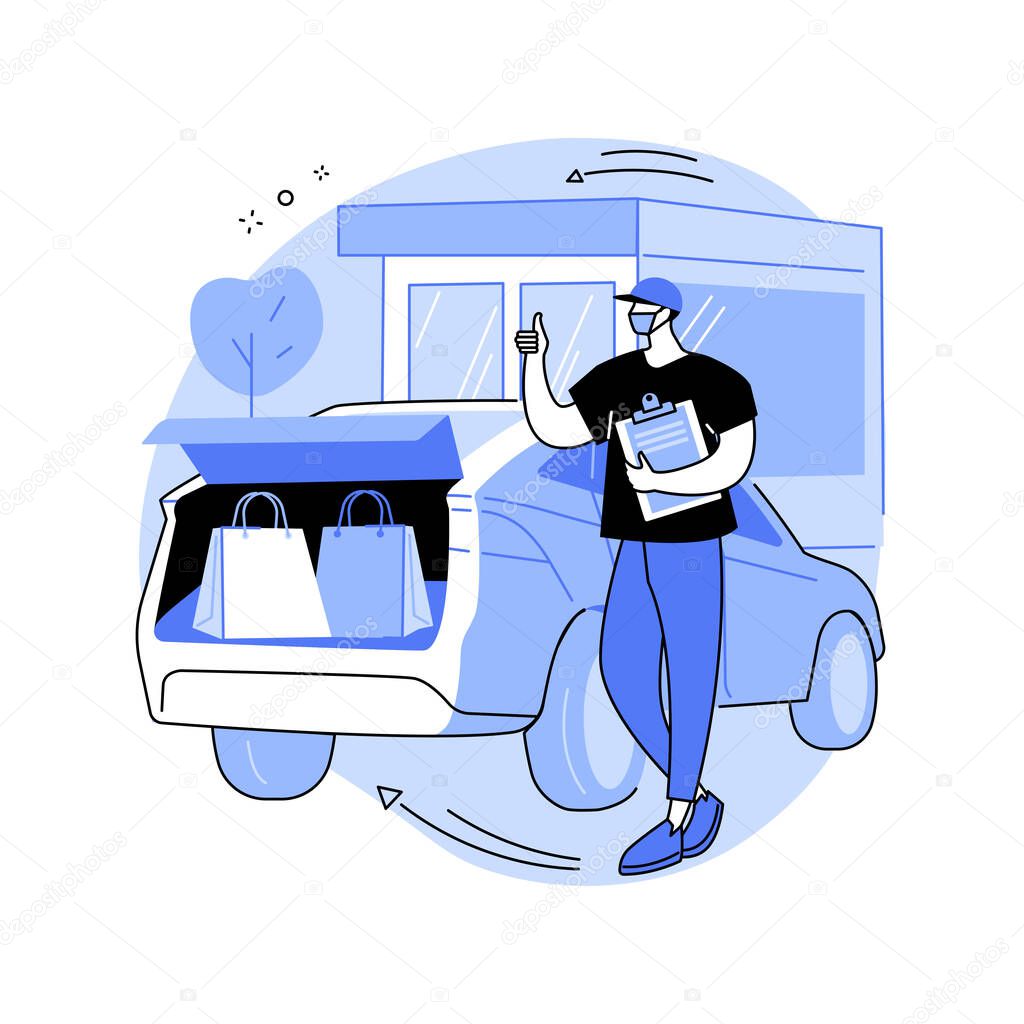 Get supplies without leaving your car abstract concept vector illustration.