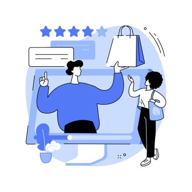 Ürün incelemesi soyut konsept vektör çizimi.