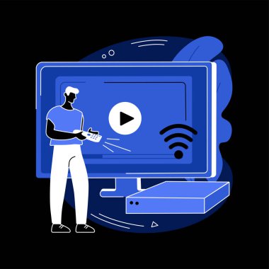 Akıllı TV kutusu soyut konsept vektör çizimi.