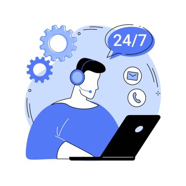 Müşteri desteği soyut konsept vektör çizimi.