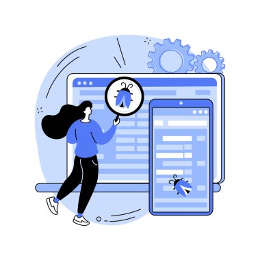Çapraz platform testi soyut konsept vektör çizimi.