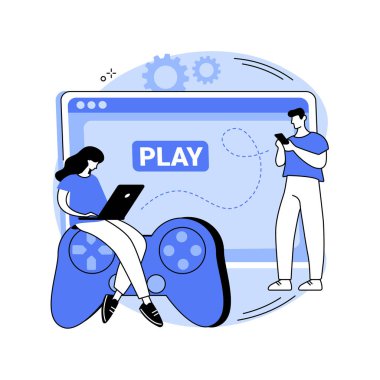Çapraz platform oyunu soyut konsept vektör çizimi.