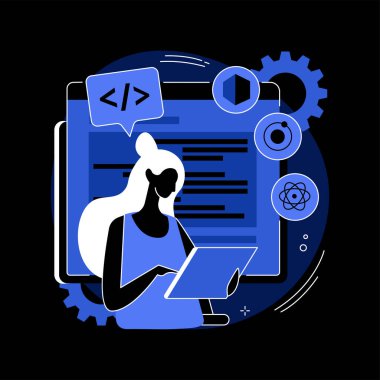 Çapraz platform çerçeve soyut konsept vektör çizimi.