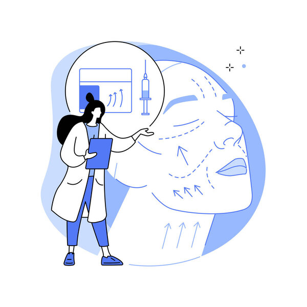 Face lifting abstract concept vector illustration.
