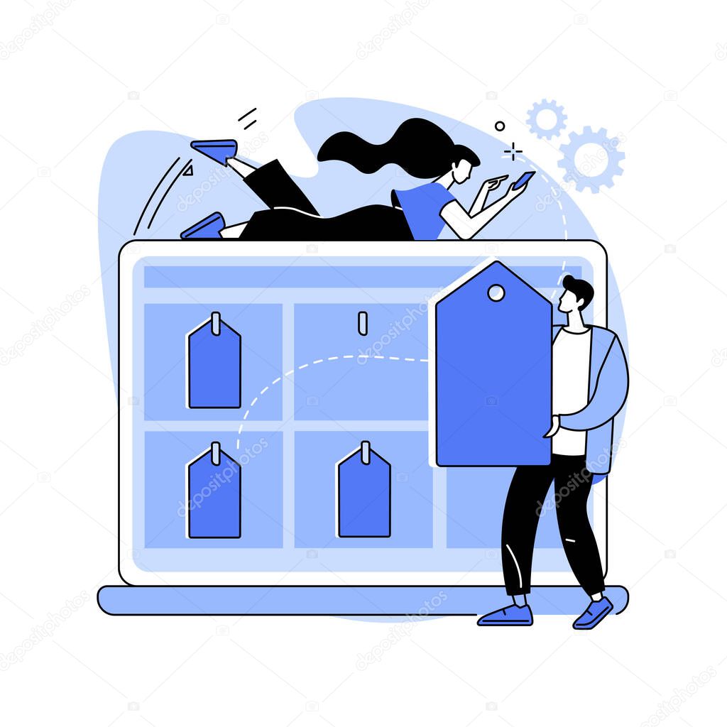 Tag management abstract concept vector illustration.