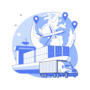 Uluslararası taşımacılık konsept vektör çizimi.