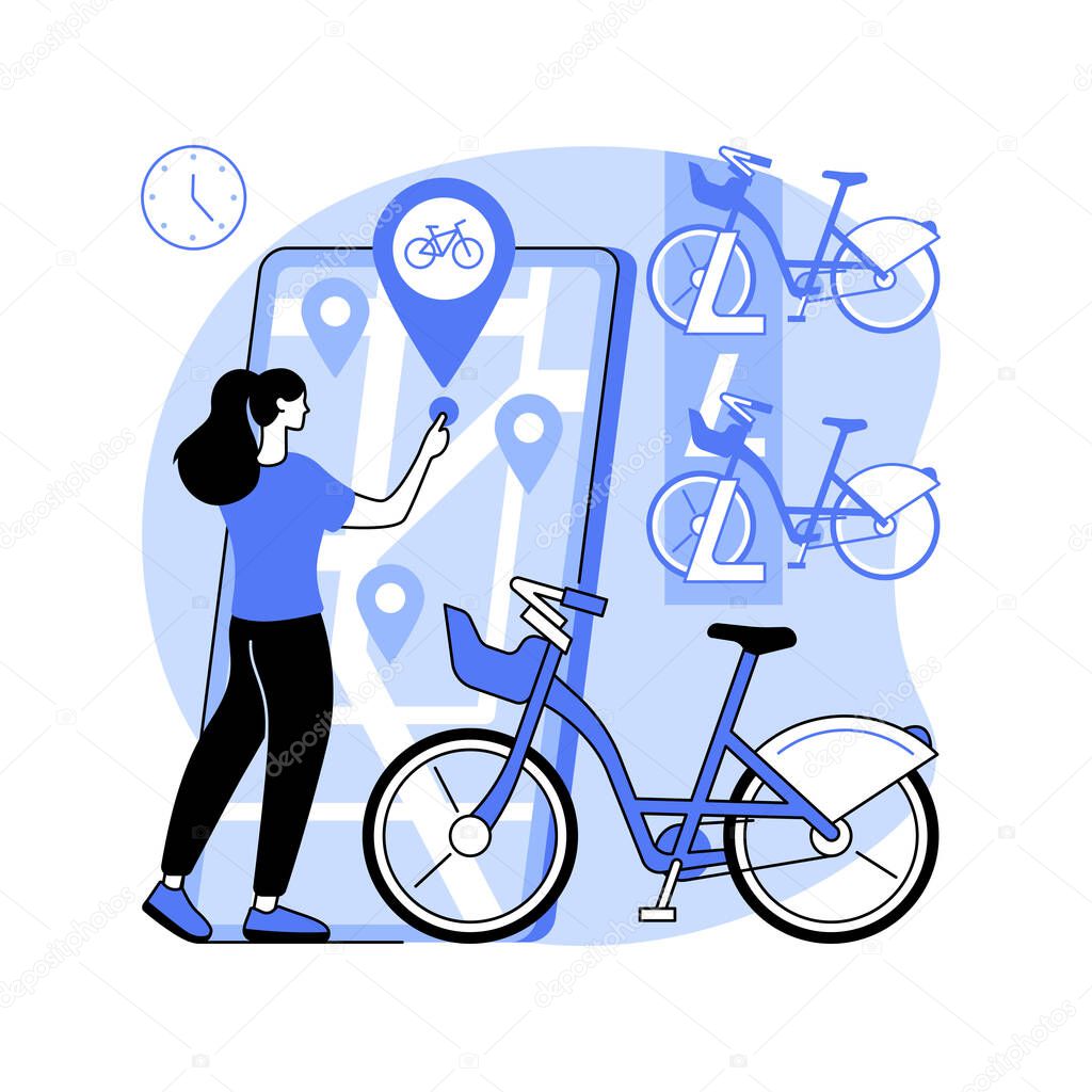 Bike sharing abstract concept vector illustration.