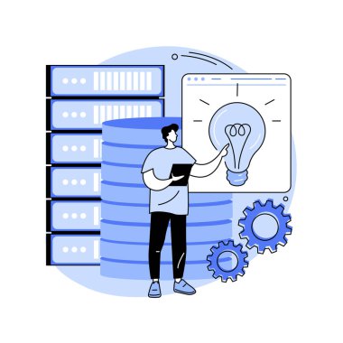 Yenilikçi büyük veri çözümleri soyut konsept vektör çizimi.