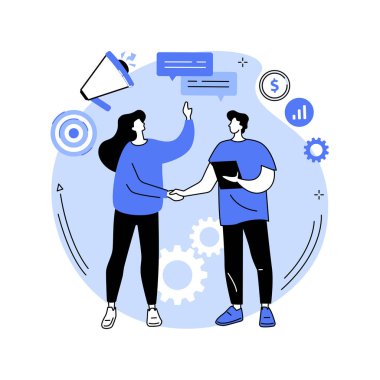 İlişki pazarlaması soyut konsept vektör çizimi.