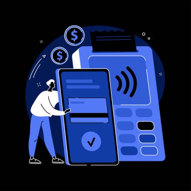 Temassız ödeme soyut konsept vektör çizimi.