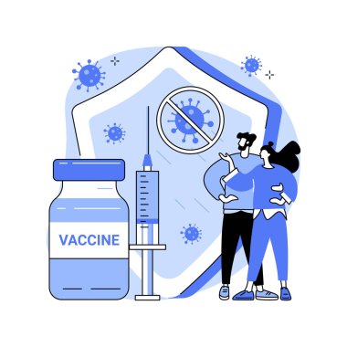 Coronavirus aşısı soyut konsept vektör çizimi.