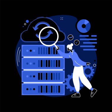 Büyük veri analizleri soyut konsept vektör illüstrasyonu.