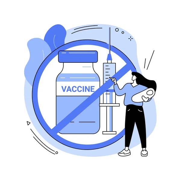 A vakcinázás megtagadása absztrakt fogalmi vektor illusztráció. — Stock Vector