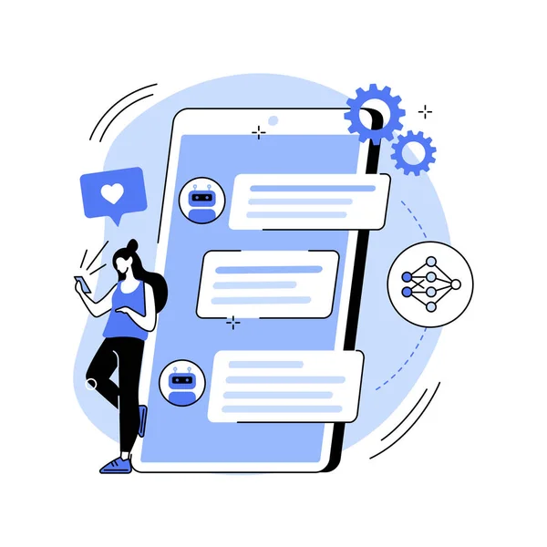 Chatbot önálló tanulás elvont koncepció vektor illusztráció. — Stock Vector