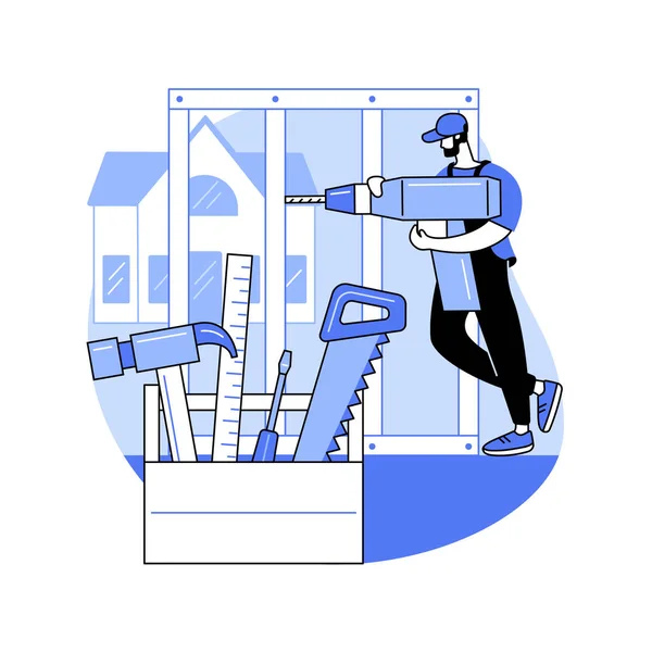 Carpenter diensten abstract concept vector illustratie. — Stockvector