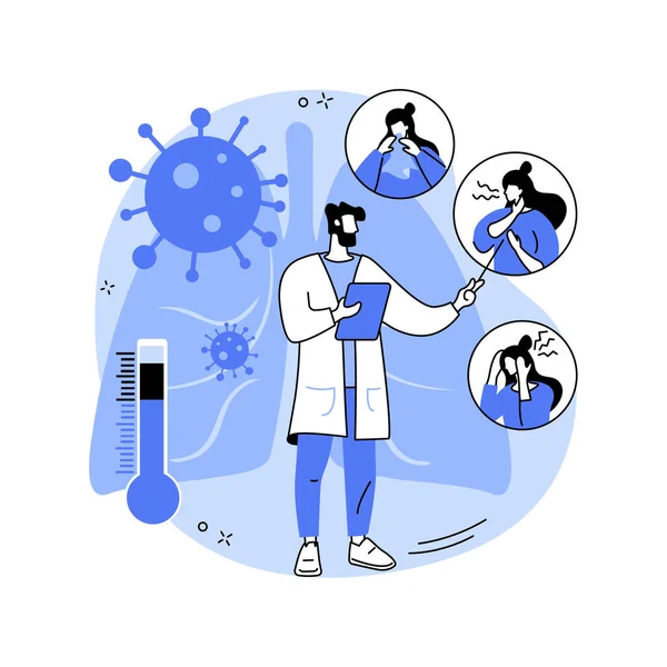 コロナウイルス症状抽象概念ベクトル図. — ストックベクタ