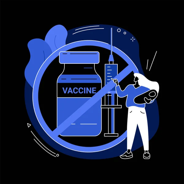 Άρνηση του εμβολιασμού αφηρημένη έννοια διανυσματική απεικόνιση. — Διανυσματικό Αρχείο