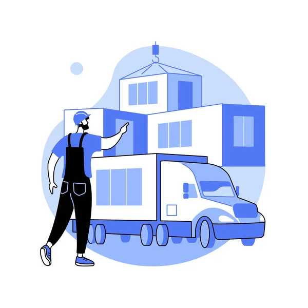 Modular home abstract concept vector illustration. — Stock Vector