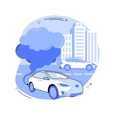 Motorlu araç kirliliği soyut konsept vektör çizimi.