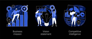 Stratejik iş planlaması soyut konsept vektör çizimleri.