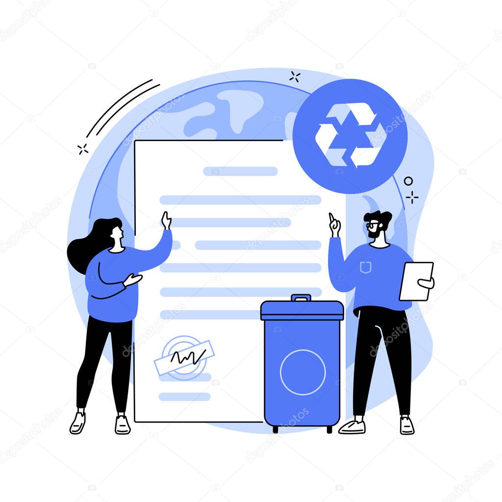 Government mandated recycling abstract concept vector illustration.