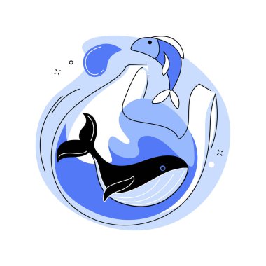 Plastik kirliliği soyut konsept vektör çizimi.