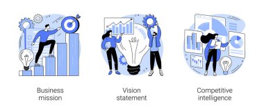 Stratejik iş planlaması soyut konsept vektör çizimleri.