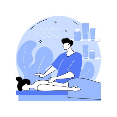 Profesyonel masaj terapisi soyut konsept vektör çizimi.