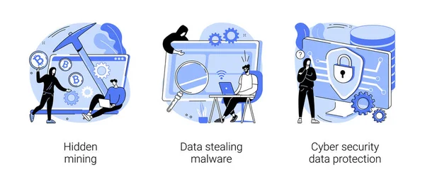 Cyberkriminalität abstraktes Konzept Vektor Illustrationen. — Stockvektor