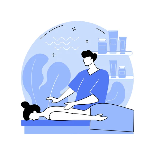 Professional massage therapy abstract concept vector illustration. — Stock Vector