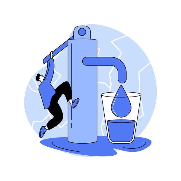 Gebrek aan zoetwater abstract concept vector illustratie. — Stockvector