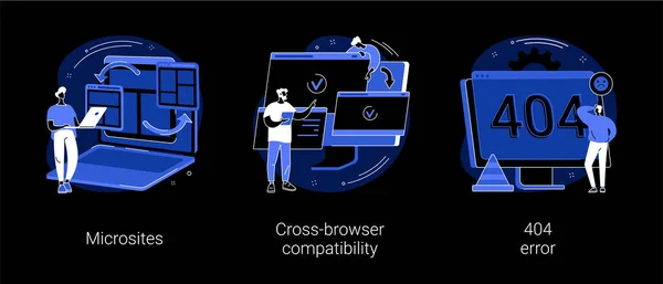 Desenvolvimento web resumo conceito vetor ilustrações. — Vetor de Stock