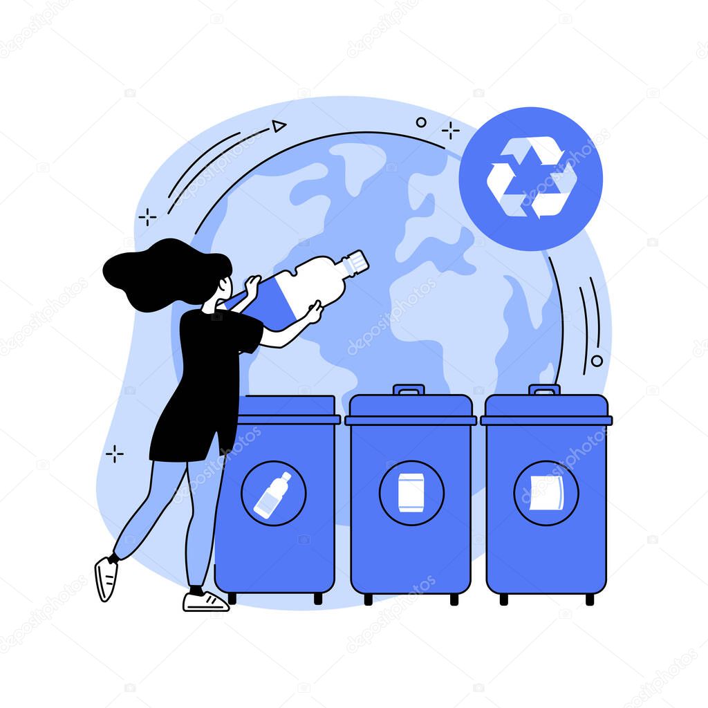 Garbage collection and sorting abstract concept vector illustration.