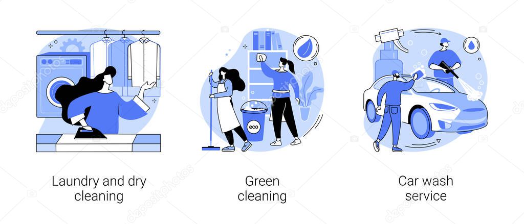 Cleaning services abstract concept vector illustrations.
