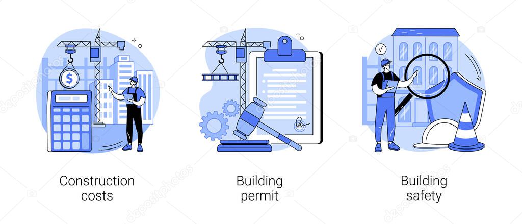 Construction business abstract concept vector illustrations.