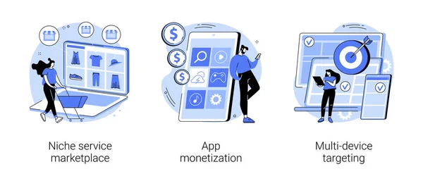 Varejo online resumo conceito vetor ilustrações. — Vetor de Stock