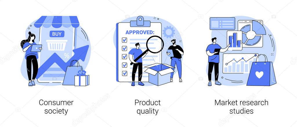 Customer satisfaction abstract concept vector illustrations.