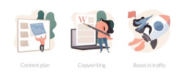 Smm yazılım soyut konsept vektör çizimleri.