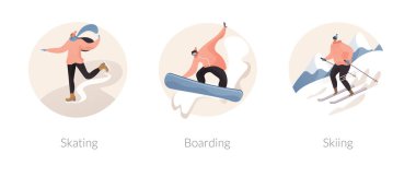 Kış sporları soyut konsept vektör çizimleri.