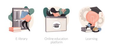 Öğrenme kursları soyut konsept vektör çizimleri.