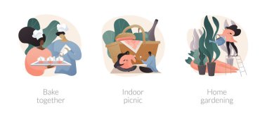 Soyut konsept vektör çizimleri sırasında aile eğlencesi.