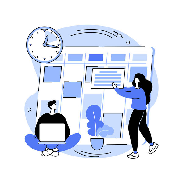 Настройка ежедневного графика абстрактной векторной иллюстрации концепции.