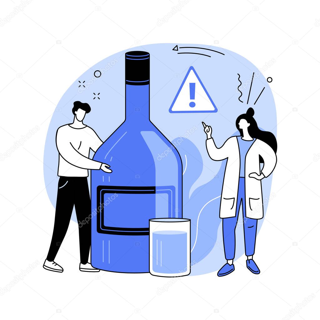 Drinking alcohol abstract concept vector illustration.
